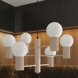 Sollux Lighting Halo lampa wisząca 6x8 W taupe SL.1836