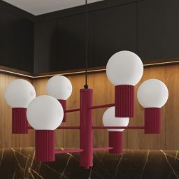 Sollux Lighting Halo lampa wisząca 6x8 W burgund SL.1837