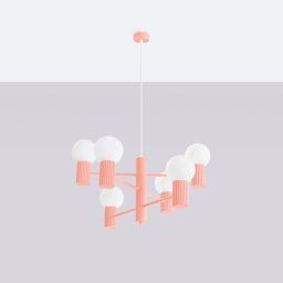 Sollux Lighting Halo lampa wisząca 6x8 W brzoskwiniowa SL.1838