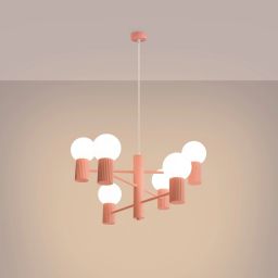 Sollux Lighting Halo lampa wisząca 6x8 W brzoskwiniowa SL.1838