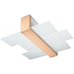 Sollux Lighting Feniks lampa podsufitowa 2x60W drewniana SL.0076