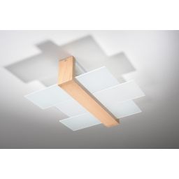 Sollux Lighting Feniks lampa podsufitowa 2x60W drewniana SL.0076
