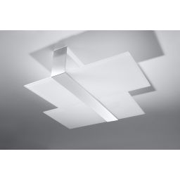 Sollux Lighting Massimo lampa podsufitowa 2x60W biała/chrom SL.0188