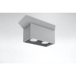 Sollux Lighting Quad Maxi lampa podsufitowa 2x40W szara SL.0382