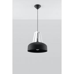 Sollux Lighting Casco lampa wisząca 1x60W czarna/drewno SL.0389