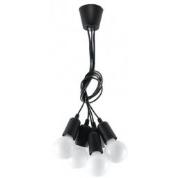 Sollux Lighting Diego lampa wisząca 5x60W czarna SL.0574