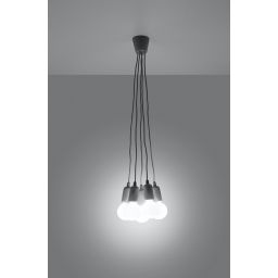 Sollux Lighting Diego lampa wisząca 5x60W szara SL.0577