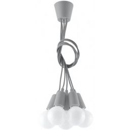 Sollux Lighting Diego lampa wisząca 5x60W szara SL.0577