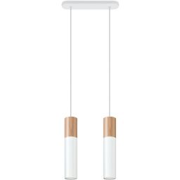 Sollux Lighting Pablo lampa wisząca 2x40W drewno/biała SL.0629