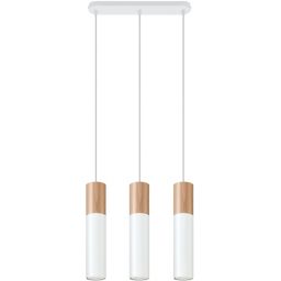Sollux Lighting Pablo lampa wisząca 3x40W drewno/biała SL.0630
