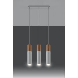 Sollux Lighting Pablo lampa wisząca 3x40W drewno/biała SL.0630