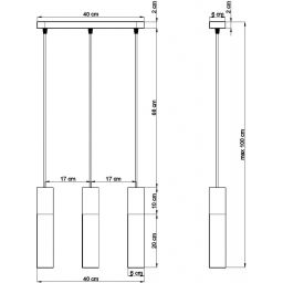 Sollux Lighting Pablo lampa wisząca 3x40W drewno/czarna SL.0634
