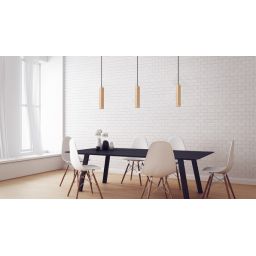 Sollux Lighting Lino lampa wisząca 1x40W czarny/drewno SL.0636