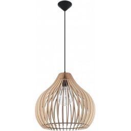 Sollux Lighting Aprilla lampa wisząca 1x60W czarny/drewno SL.0639