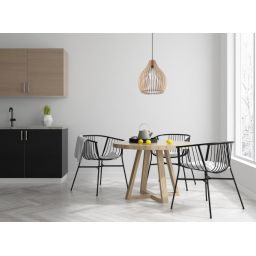 Sollux Lighting Aprilla lampa wisząca 1x60W czarny/drewno SL.0639