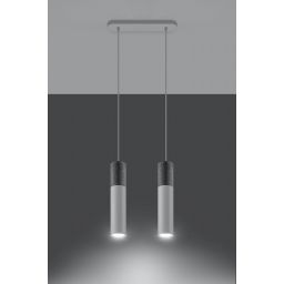 Sollux Lighting Borgio lampa wisząca 2x40W beton/biała SL.0648