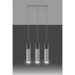 Sollux Lighting Borgio lampa wisząca 3x40W beton/biała SL.0649