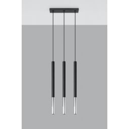 Sollux Lighting Mozaica lampa wisząca 3x40W czarna/chrom SL.0886