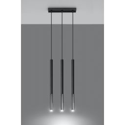 Sollux Lighting Mozaica lampa wisząca 3x40W czarna/chrom SL.0886