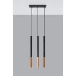 Sollux Lighting Mozaica lampa wisząca 3x40W czarna/miedź SL.0889