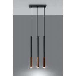 Sollux Lighting Mozaica lampa wisząca 3x40W czarna/miedź SL.0889
