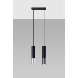 Sollux Lighting Loopez lampa wisząca 2x40W czarna/chrom SL.0941