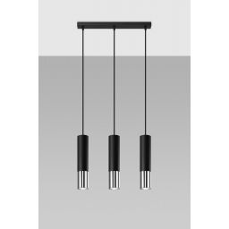 Sollux Lighting Loopez lampa wisząca 3x40W czarna/chrom SL.0942