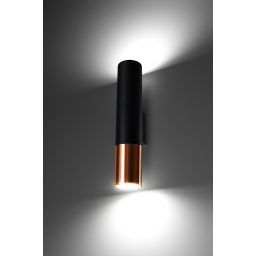 Sollux Lighting Loopez kinkiet 2x40W czarny/miedź SL.0944