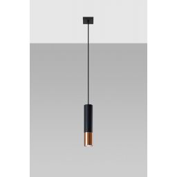 Sollux Lighting Loopez lampa wisząca 1x40W czarna/miedź SL.0946