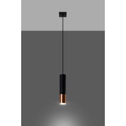 Sollux Lighting Loopez lampa wisząca 1x40W czarna/miedź SL.0946