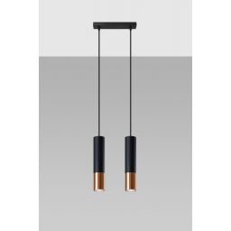 Sollux Lighting Loopez lampa wisząca 2x40W czarna/miedź SL.0947