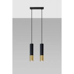 Sollux Lighting Loopez lampa wisząca 2x40W czarna/złota SL.0953