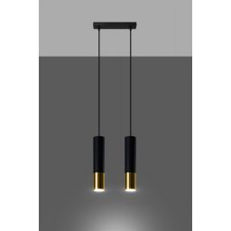 Sollux Lighting Loopez lampa wisząca 2x40W czarna/złota SL.0953