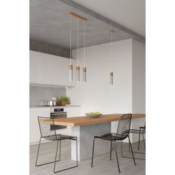 Sollux Lighting Zane lampa wisząca 2x40W szary/drewno naturalne SL.0966