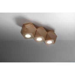 Sollux Lighting Woody lampa podsufitowa 3x40W drewno naturalne SL.1010