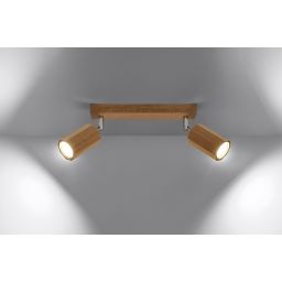 Sollux Lighting Zeke lampa podsufitowa 2x40W dąb SL.1029
