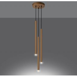Sollux Lighting Pastelo lampa wisząca 3x8W złoty SL.1172