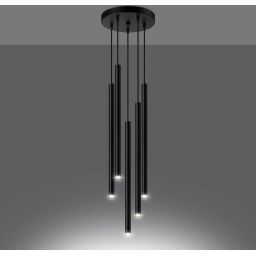 Sollux Lighting Pastelo lampa wisząca 5x8W czarny SL.1176