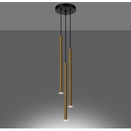 Sollux Lighting Pastelo lampa wisząca 3x8W złoty połysk SL.1197