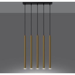 Sollux Lighting Pastelo lampa wisząca 5x8W złoty połysk SL.1198