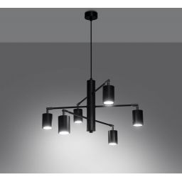 Sollux Lighting Lemmi lampa wisząca 6x10W czarny SL.1207