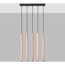 Sollux Lighting Pastelo lampa wisząca 5x8W drewno SL.1269