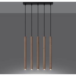 Sollux Lighting Pastelo lampa wisząca 5x8W drewno SL.1269