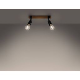 Sollux Lighting Zuca lampa podsufitowa 2x15W czarny SL.1296