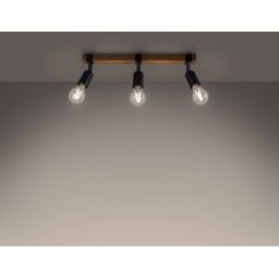 Sollux Lighting Zuca lampa podsufitowa 3x15W czarny SL.1297