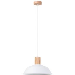 Sollux Lighting Fano lampa wisząca 1x15 W biała-drewno SL.1321