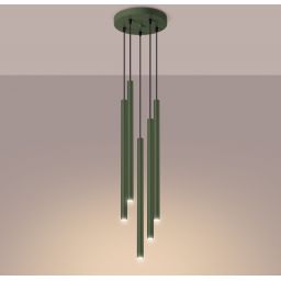 Sollux Lighting Pastelo lampa wisząca 5x8 W zielona SL.1522