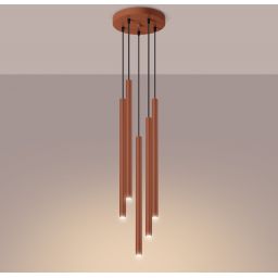 Sollux Lighting Pastelo lampa wisząca 5x8 W czerwona SL.1528