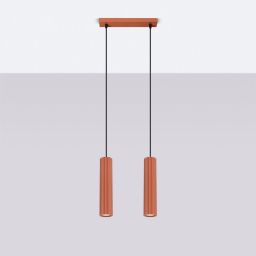 Sollux Lighting Karbon lampa wisząca 2x10 W czerwona SL.1631