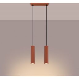 Sollux Lighting Karbon lampa wisząca 2x10 W czerwona SL.1631